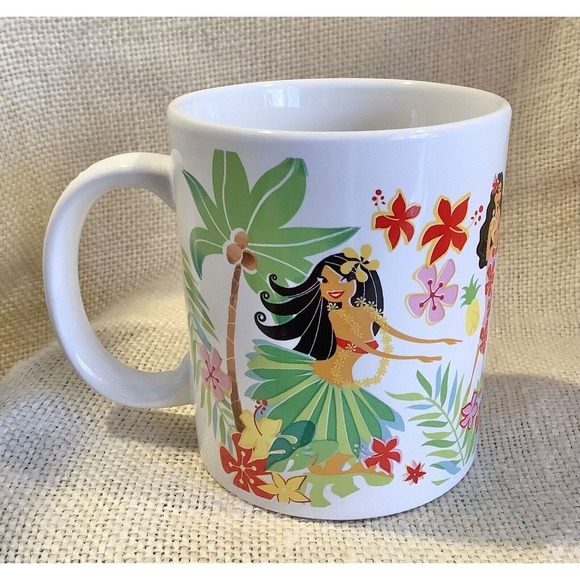 ABC Stores HULA HONEYS Hawaiian tropical coffee mug - Picture 1 of 6
